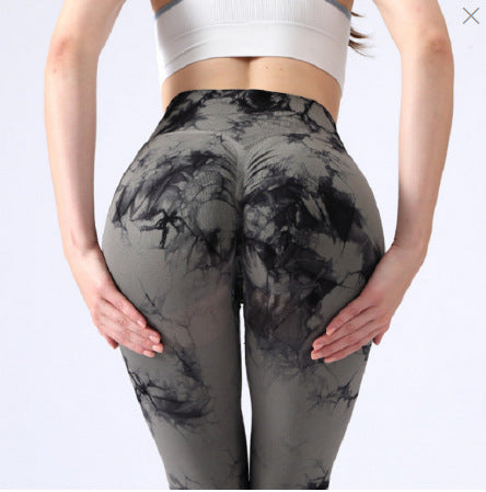 Women's Fashion Temperament Tie-dye High Waist Hip Lift Yoga Pants