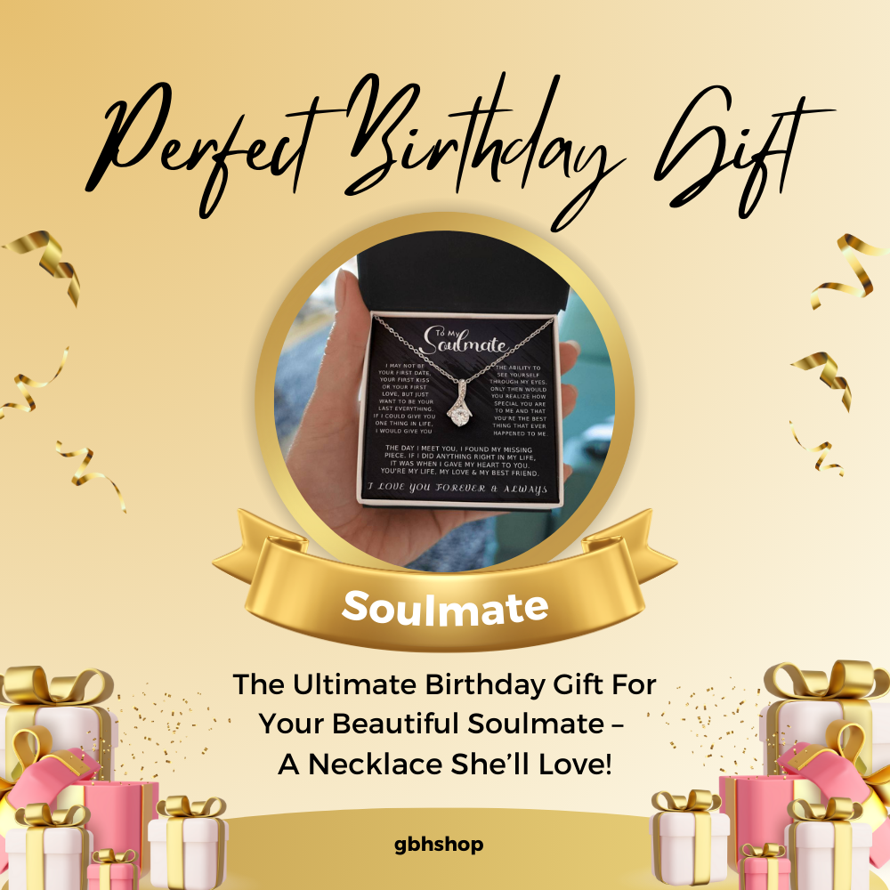 To My Soulmate Necklace, Christmas Gift For Her, Girlfriend Necklace From Boyfriend, Wife Birthday Gifts From Husband