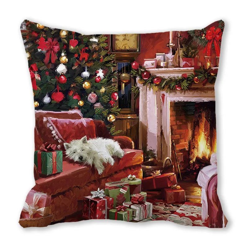 Navidad 2022, regalo de Año Nuevo, funda de almohada navideña para decoración navideña del hogar, funda de almohada navideña, Feliz Navidad, 45x45cm 