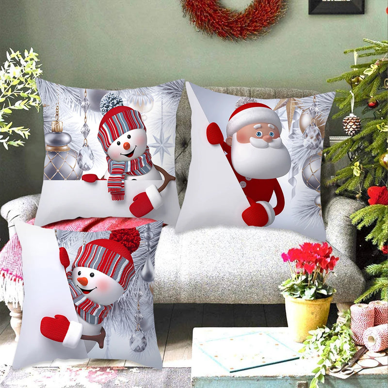 Funda de almohada navideña con muñeco de nieve, adornos navideños, regalos de Navidad, adornos navideños, Año Nuevo 2023 