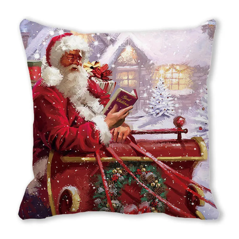 Navidad 2022, regalo de Año Nuevo, funda de almohada navideña para decoración navideña del hogar, funda de almohada navideña, Feliz Navidad, 45x45cm 