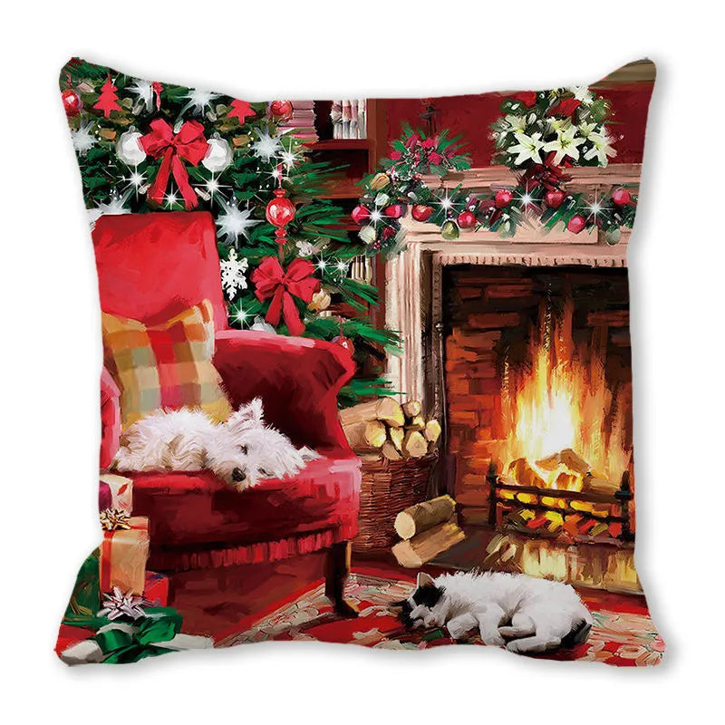 Navidad 2022, regalo de Año Nuevo, funda de almohada navideña para decoración navideña del hogar, funda de almohada navideña, Feliz Navidad, 45x45cm 