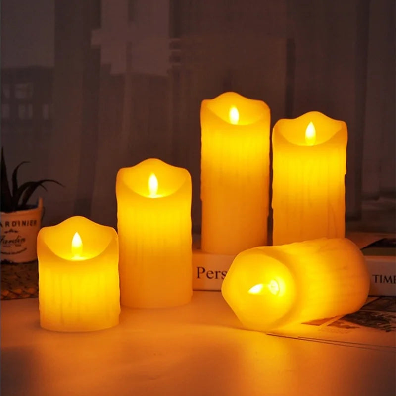 Velas LED con pilas, luces de té Led, decoración navideña, vela sin llama, luz LED tipo vela parpadeante, velas decorativas para el hogar 