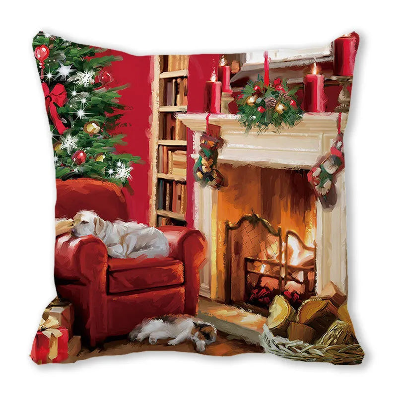 Navidad 2022, regalo de Año Nuevo, funda de almohada navideña para decoración navideña del hogar, funda de almohada navideña, Feliz Navidad, 45x45cm 