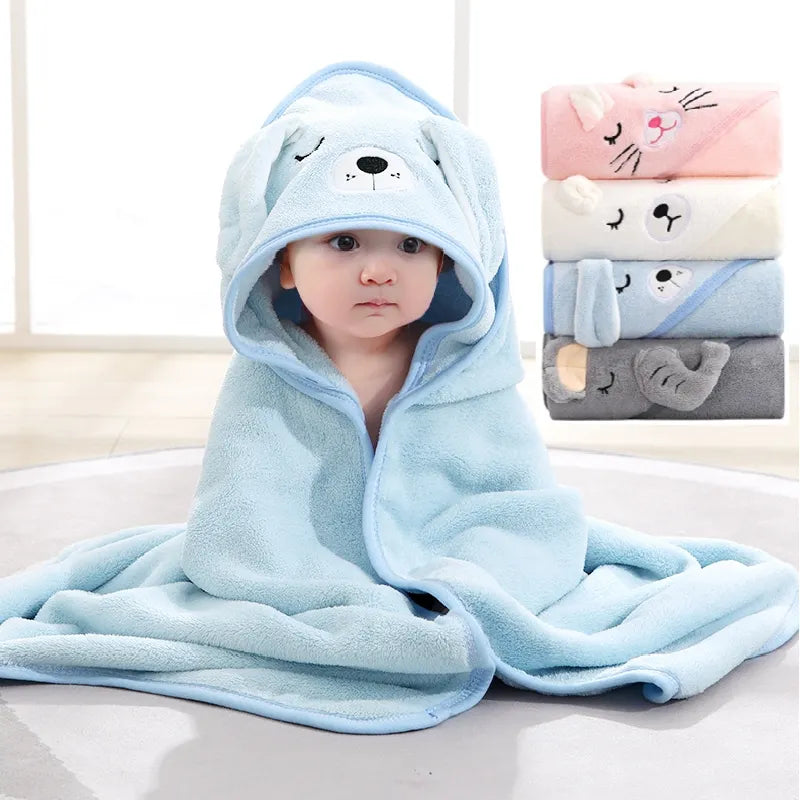 Manta envolvente para recién nacido de 80x80cm, manta suave y cálida para bebé, Toalla de baño para niños, manta polar Coral para bebé de 0 a 12 meses 