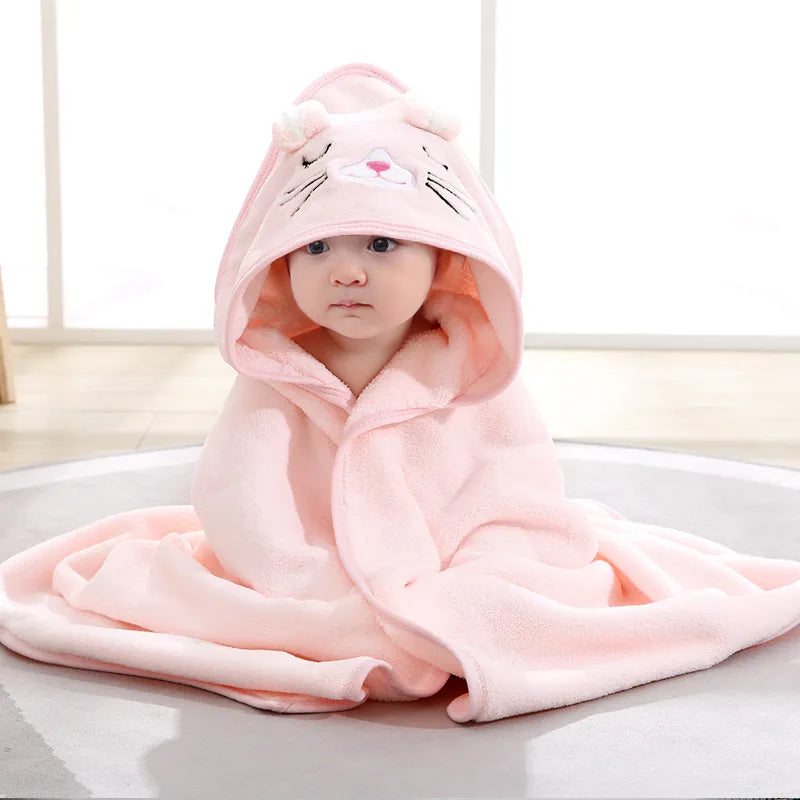 80x80cm Newborn Wrap Blanket Baby Soft Warm Cloak Blanket Children Bath Towel Infant Swaddle Coral Fleece Blanket For 0-12 Month