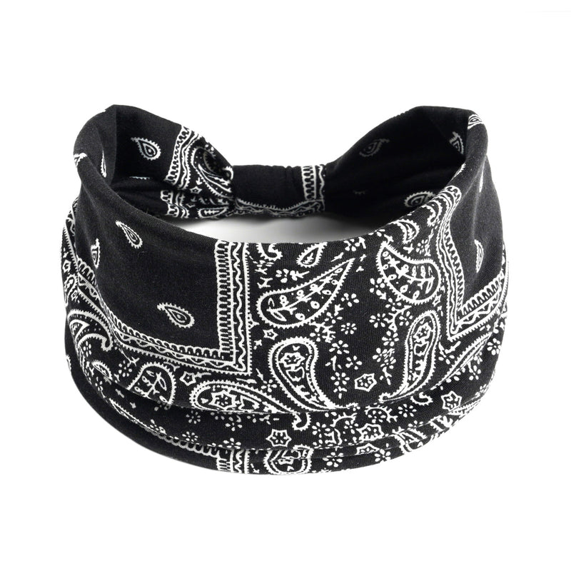 European And American Retro Cashew Perris Pattern Wide Headband Sports Yoga Elastic Headdress