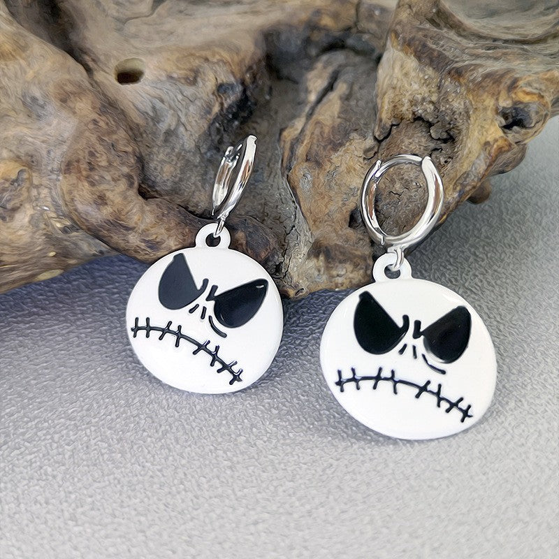 Pendientes divertidos de Halloween personalidad femenina fantasma calabaza murciélago joyería de dibujos animados