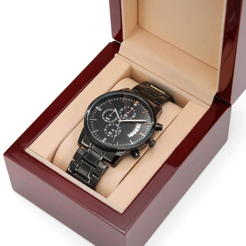 Black Chronograph Watch - Never Forget That I Love You Son