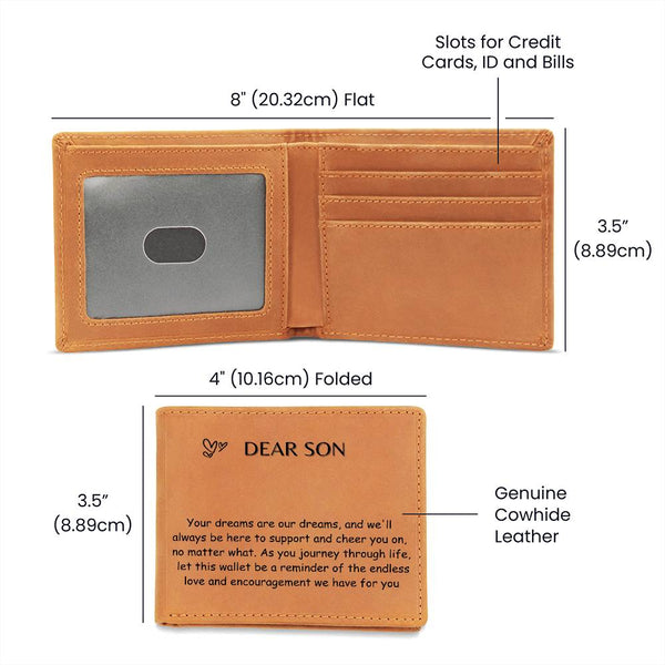 Graphic Leather Wallet - Your Dreams are Our Dreams Son