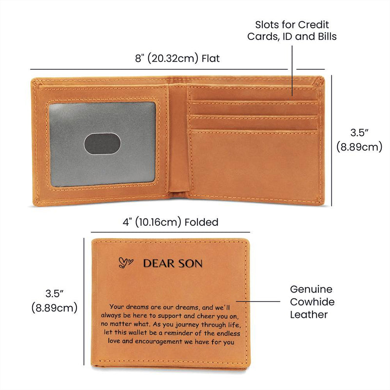 Graphic Leather Wallet - Your Dreams are Our Dreams Son