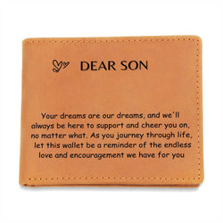 Graphic Leather Wallet - Your Dreams are Our Dreams Son