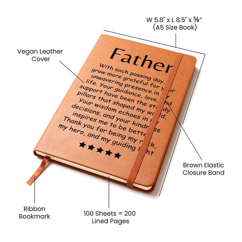 Engraved Journal - Guidance, Love and Support Dad