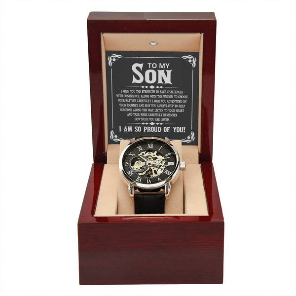 Reloj Calado para Hombre - Orgulloso de Mi Hijo