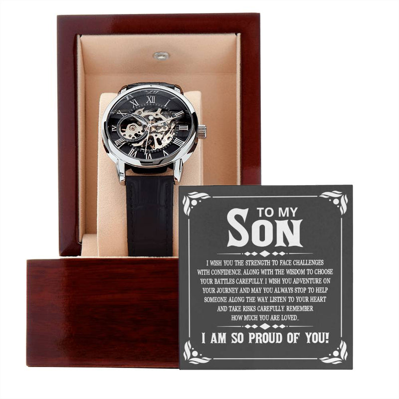 Reloj Calado para Hombre - Orgulloso de Mi Hijo