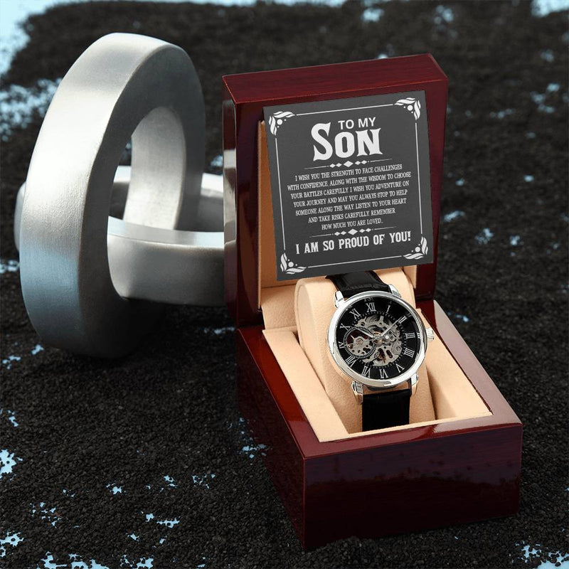 Reloj Calado para Hombre - Orgulloso de Mi Hijo