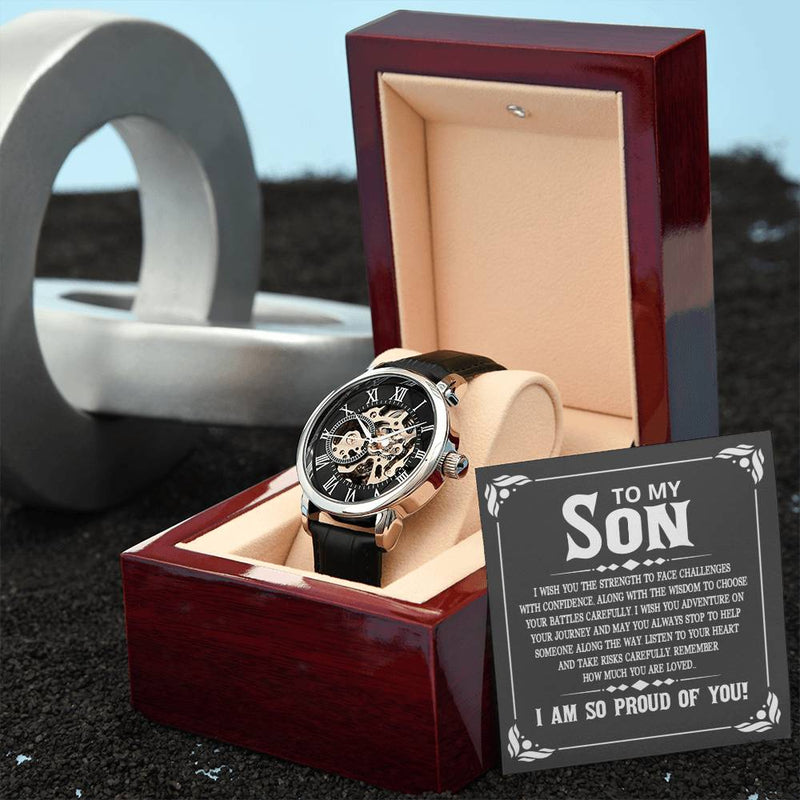 Reloj Calado para Hombre - Orgulloso de Mi Hijo