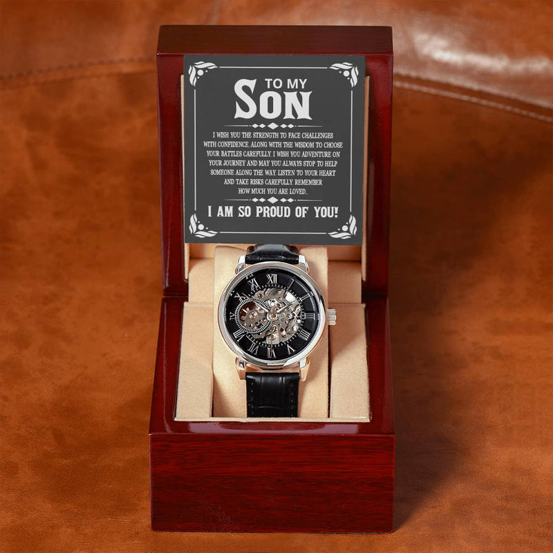 Reloj Calado para Hombre - Orgulloso de Mi Hijo