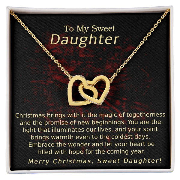 Interlocking  Hearts Necklace - To My Sweet Daughter