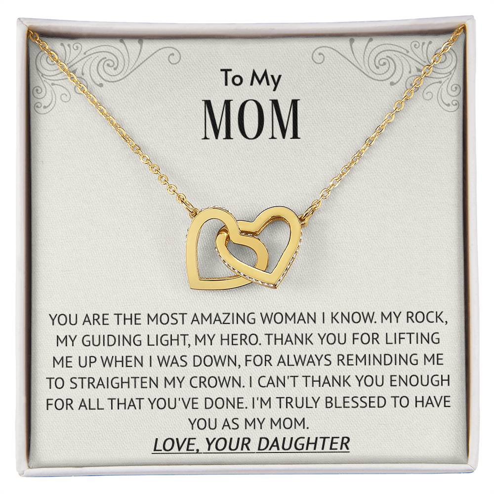 Interlocking Hearts Necklace -Most Amazing Woman Mom