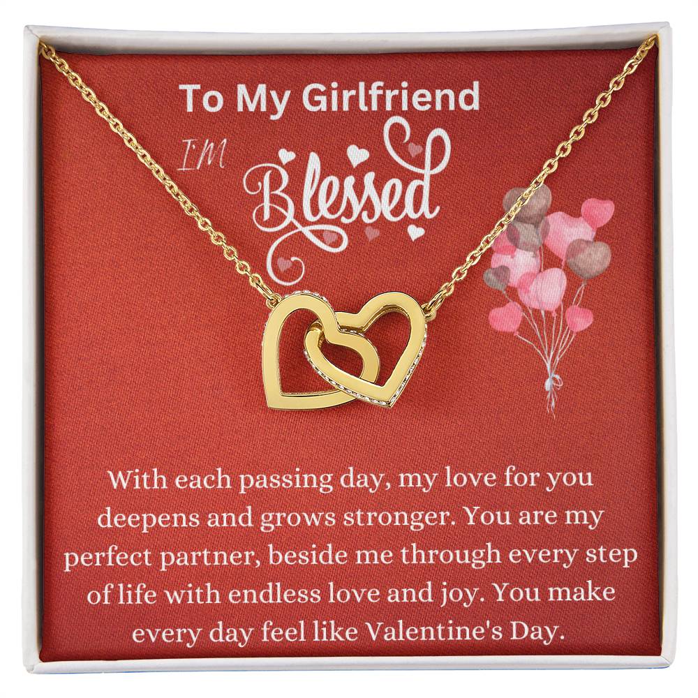 Interlocking Hearts Necklace - My Love For You Deepens Girlfriend