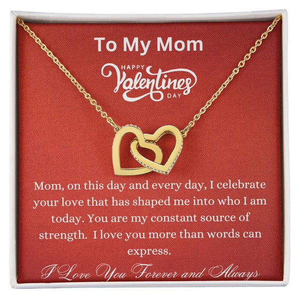 Interlocking Hearts Necklace - Your Love has Shaped Me Mom