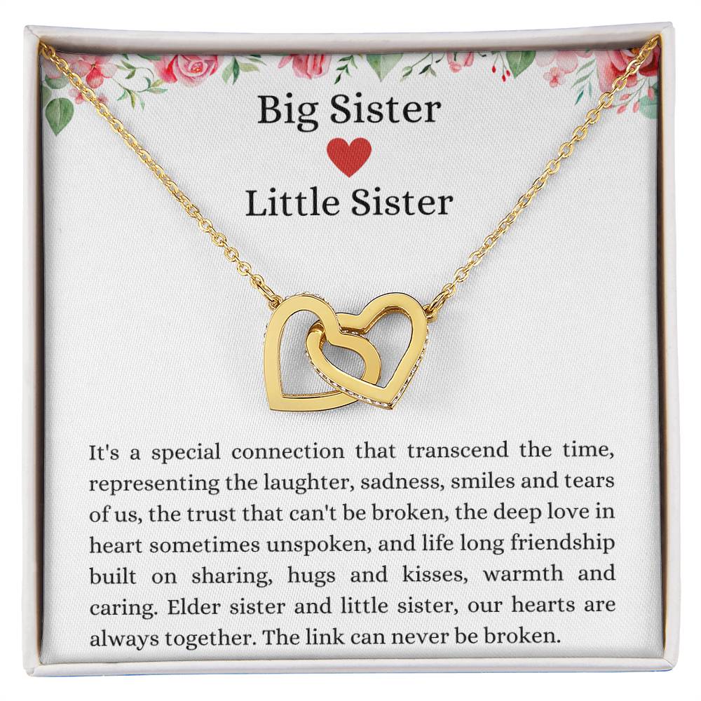 Interlocking Hearts Necklace - Big Sister, Little Sister