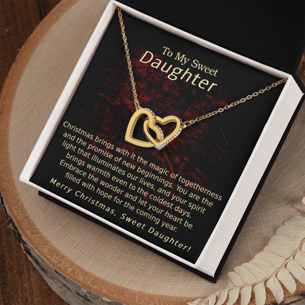 Interlocking  Hearts Necklace - To My Sweet Daughter