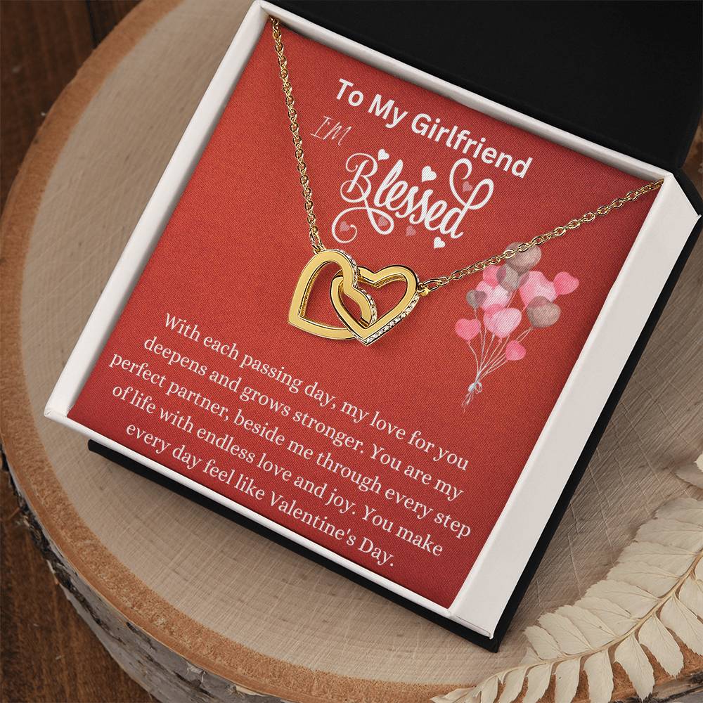 Interlocking Hearts Necklace - My Love For You Deepens Girlfriend