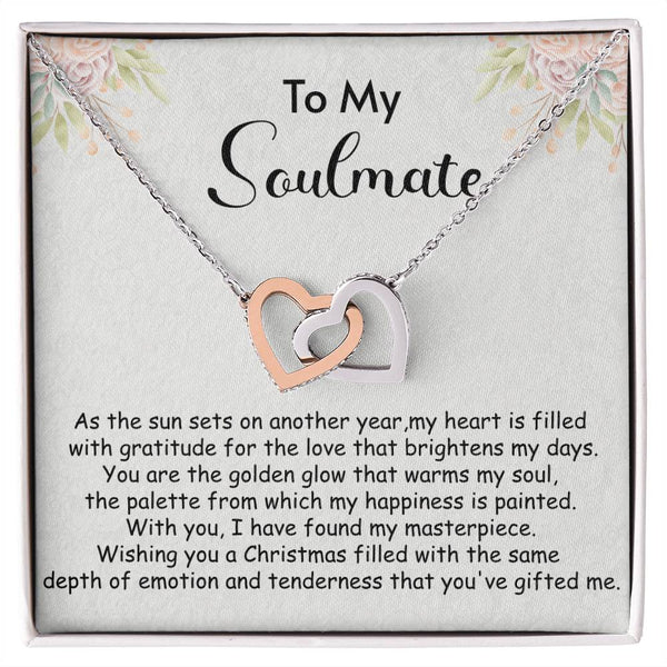 Interlocking Heart Necklace - Heart Full of Gratitude Soulmate