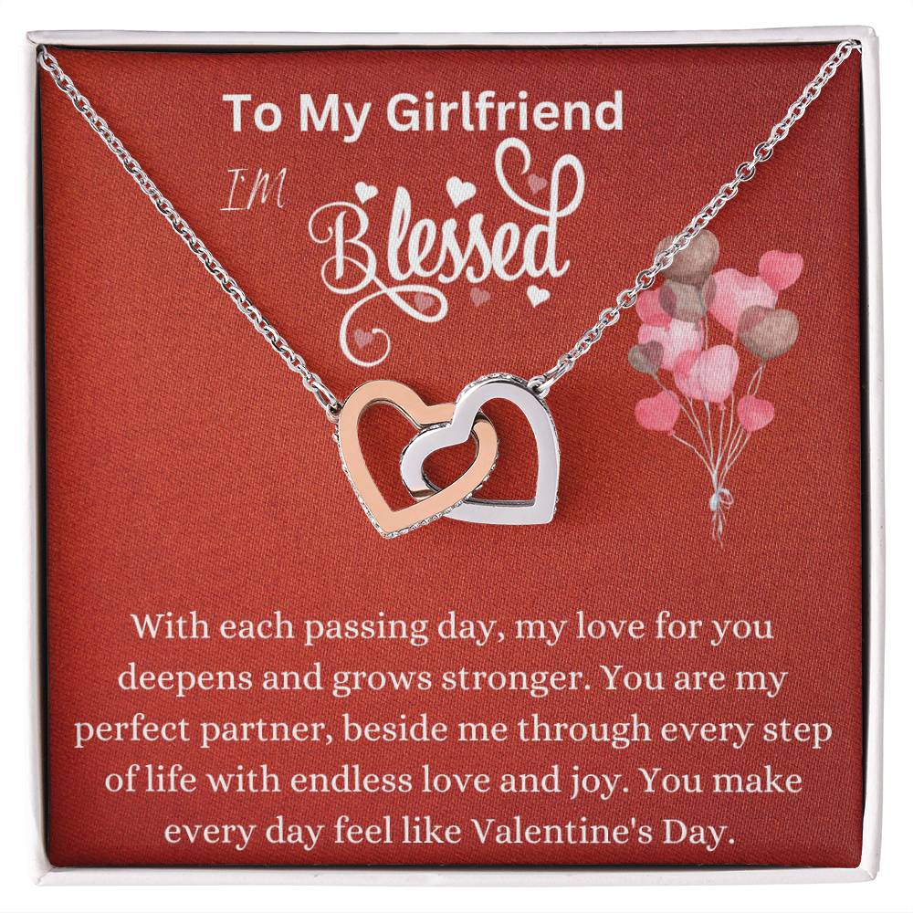 Interlocking Hearts Necklace - My Love For You Deepens Girlfriend