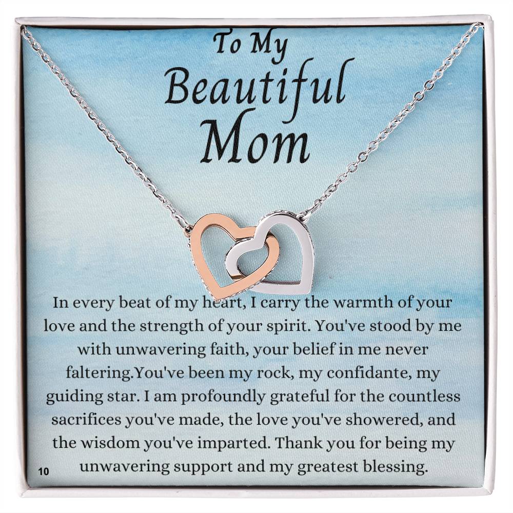 Interlocking Hearts Necklace - Beautiful Mom #10 RW1