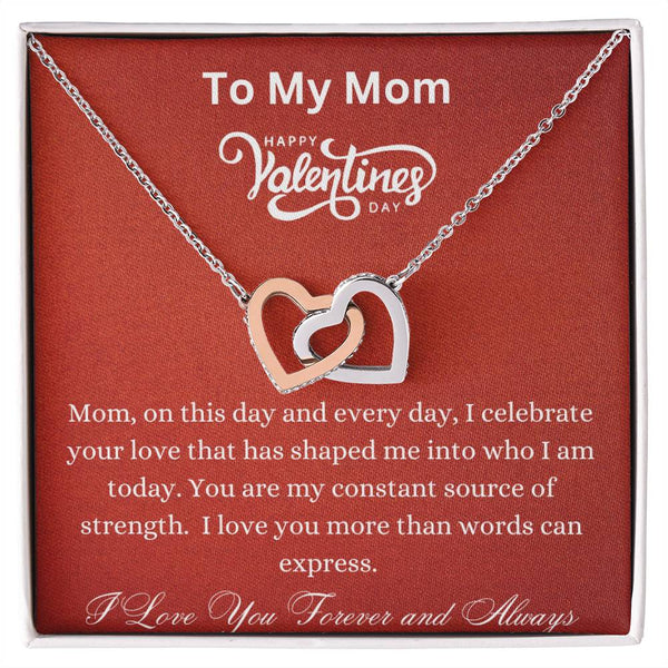 Interlocking Hearts Necklace - Your Love has Shaped Me Mom