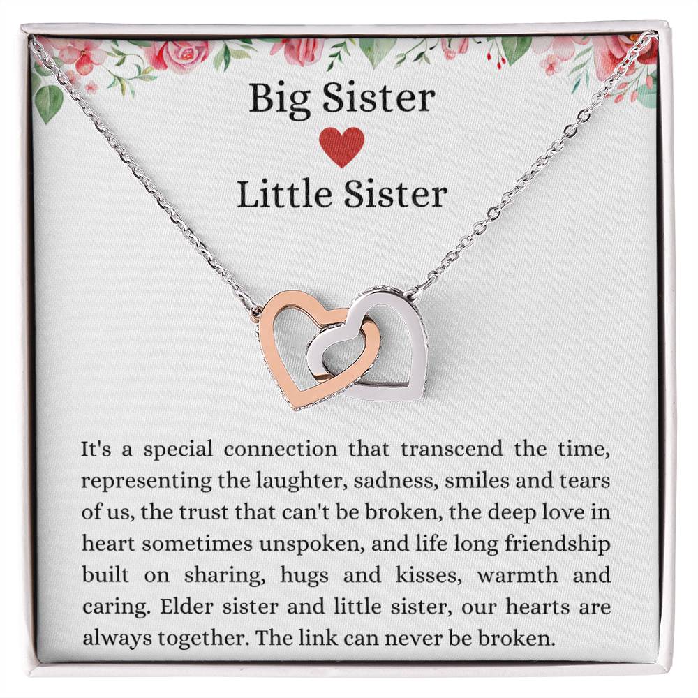 Interlocking Hearts Necklace - Big Sister, Little Sister