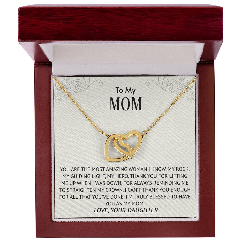 Interlocking Hearts Necklace -Most Amazing Woman Mom