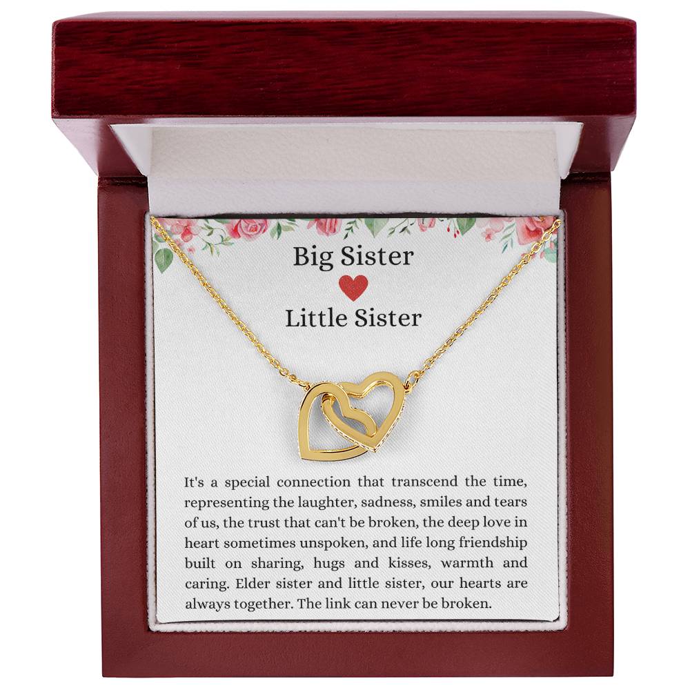 Interlocking Hearts Necklace - Big Sister, Little Sister