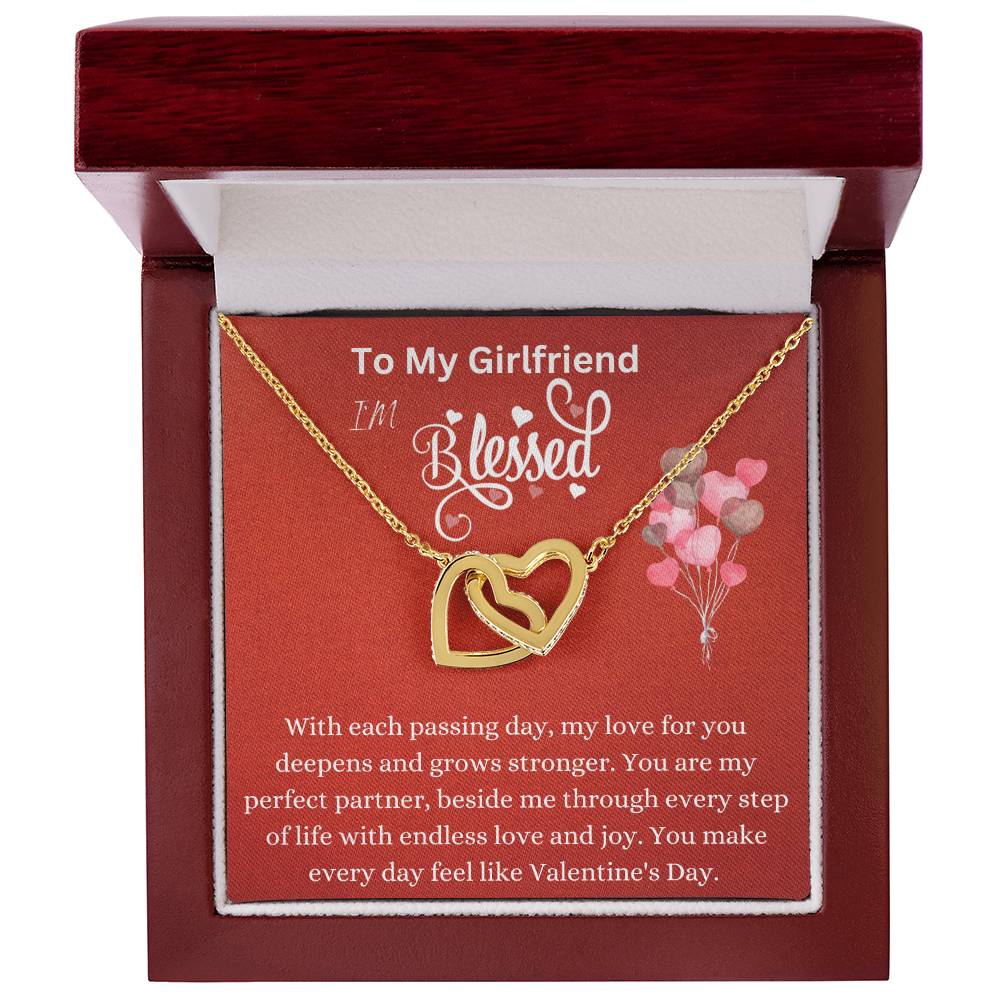 Interlocking Hearts Necklace - My Love For You Deepens Girlfriend