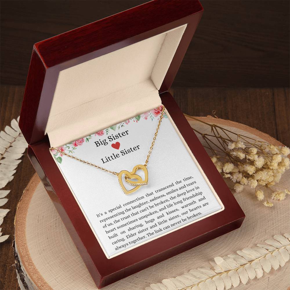 Interlocking Hearts Necklace - Big Sister, Little Sister