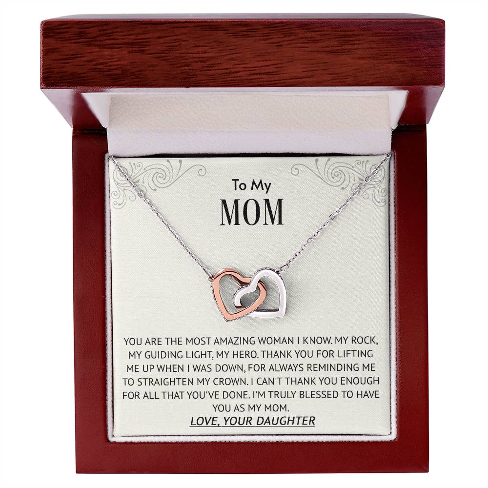 Interlocking Hearts Necklace -Most Amazing Woman Mom