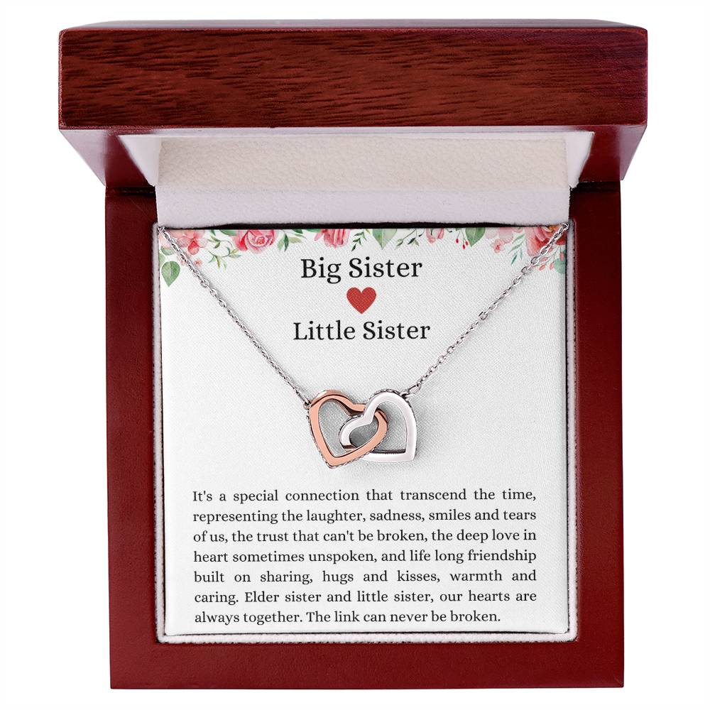 Interlocking Hearts Necklace - Big Sister, Little Sister