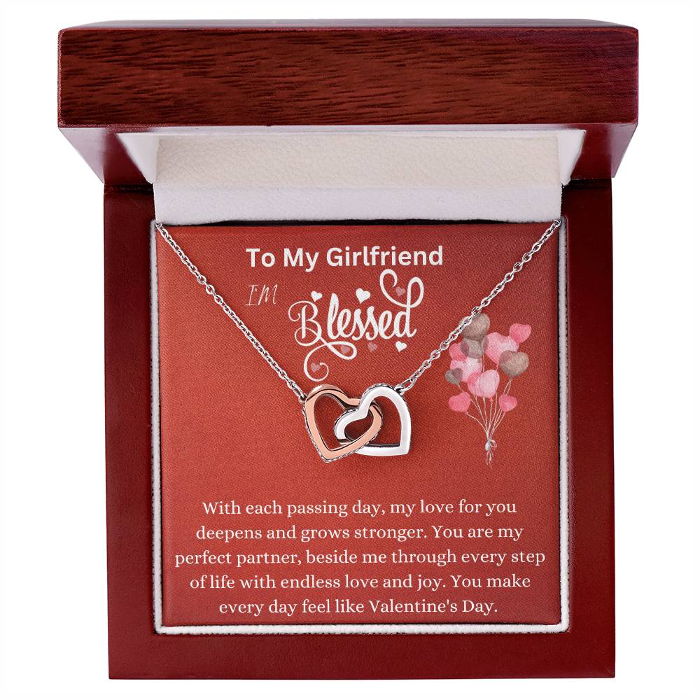 Interlocking Hearts Necklace - My Love For You Deepens Girlfriend