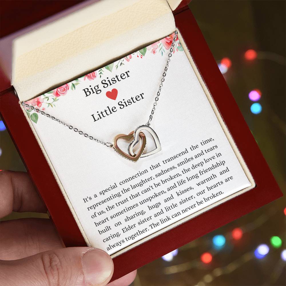 Interlocking Hearts Necklace - Big Sister, Little Sister