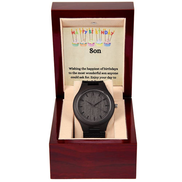 Wooden Watch - Happy Birthday Son