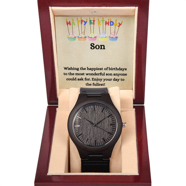 Wooden Watch - Happy Birthday Son