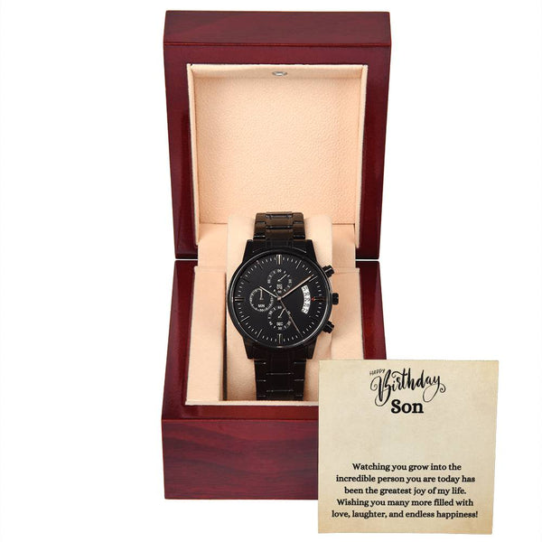 Black Chronograph Watch - Watching You Grow Son