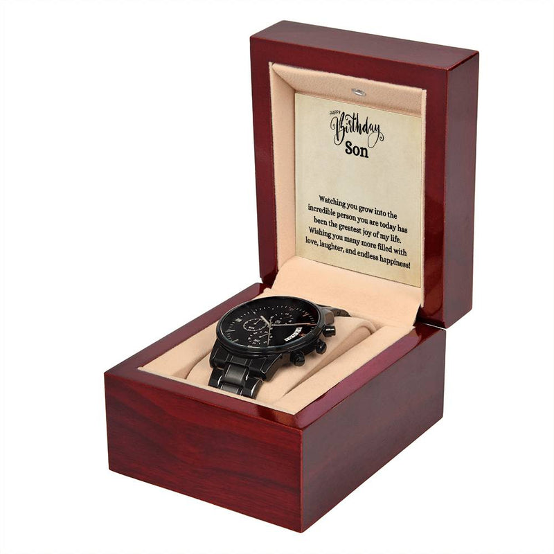 Reloj cronógrafo negro - Mirándote crecer, hijo