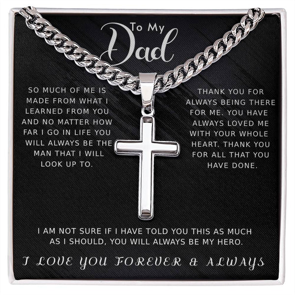 Dad Cuban Cross Necklace