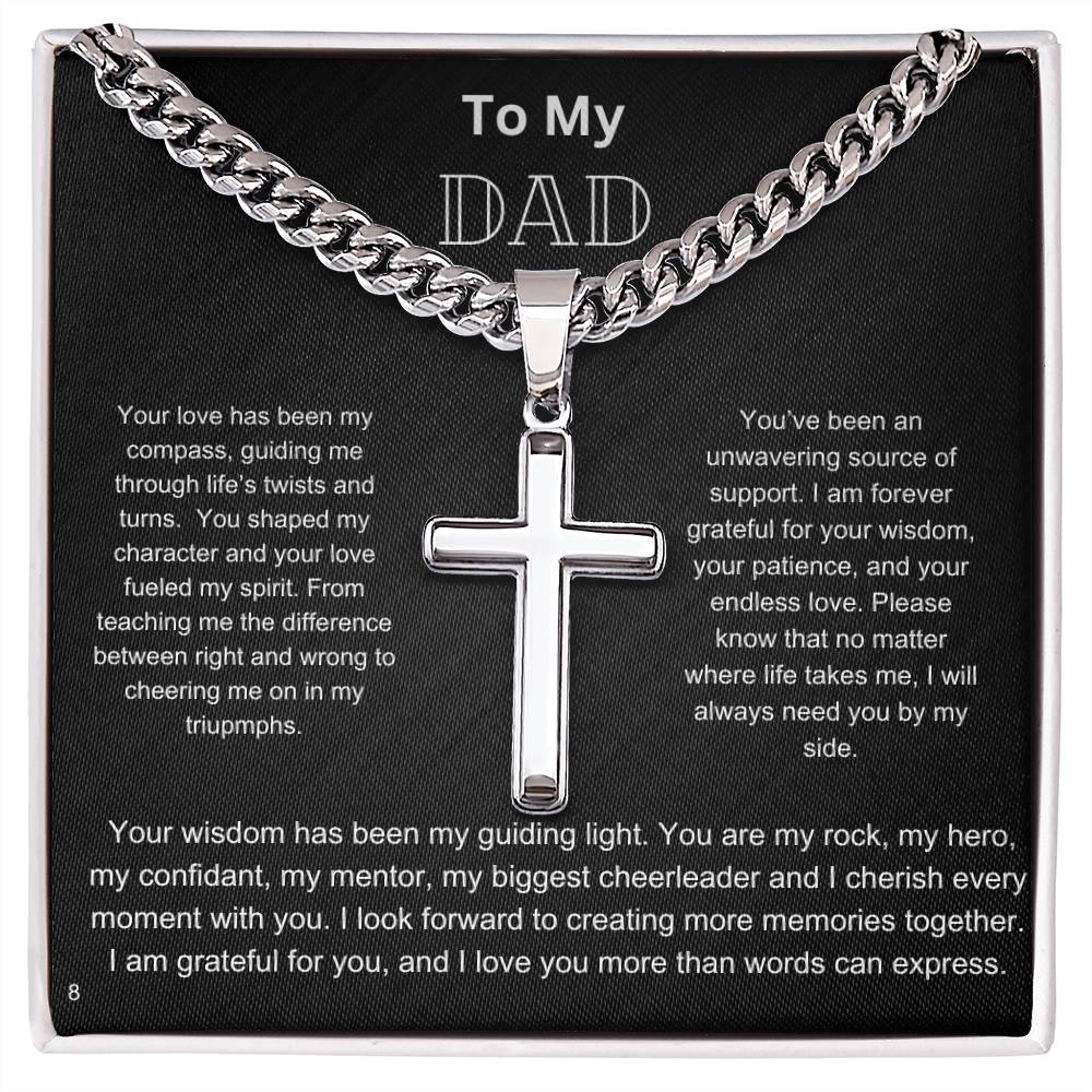 Cross Necklace with Cuban Chain - Dad #8 RW1