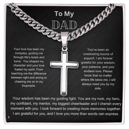 Cross Necklace with Cuban Chain - Dad #8 RW1