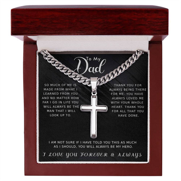 Dad Cuban Cross Necklace